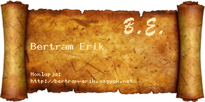 Bertram Erik névjegykártya
